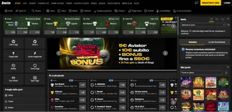 Interfaccia principale di BWIN Casino con scommesse sportive, bonus di benvenuto e giochi popolari